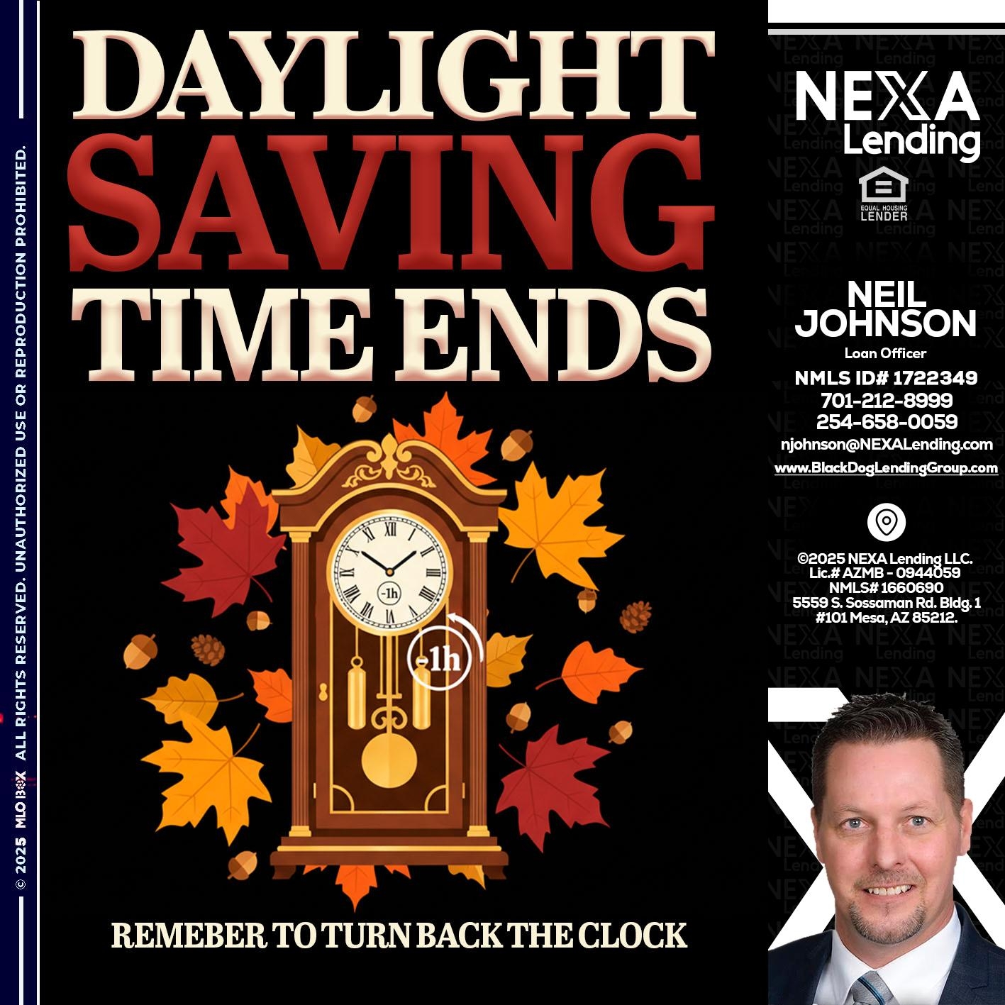 DAYLIGHT SAVINGS - Neil Johnson -Branch Manager