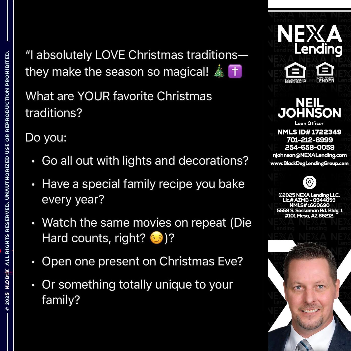 I love christmas - Neil Johnson -Branch Manager