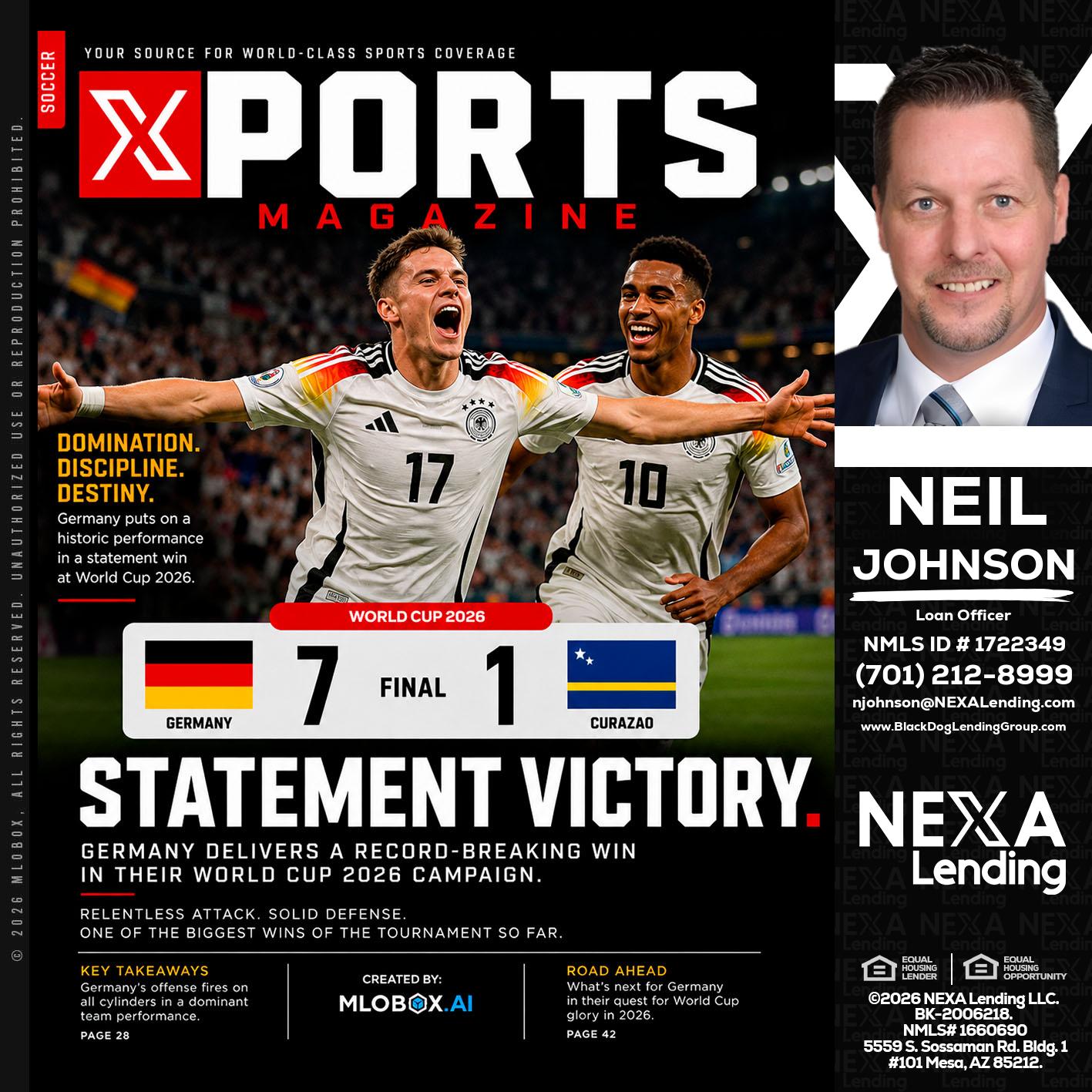 GERMANY VS CURASSAO (7-1) - Neil Johnson -Branch Manager